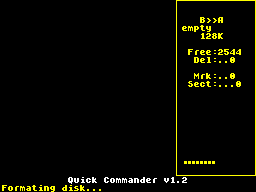 Formatting the disk in drive B