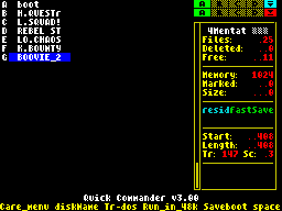 The main menu in the new design: the scrollbar and the file's info